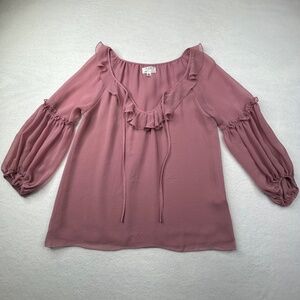 MSSP Max Studio Specialty Products women Medium Junior's Ruffled Tunic Rose Pink